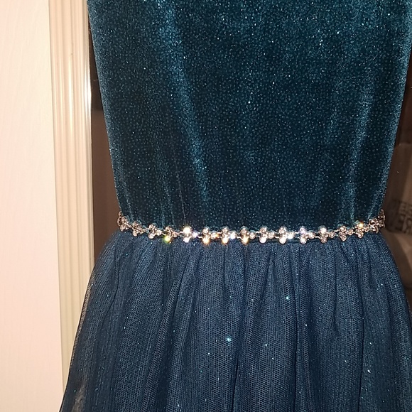 Sparkling teal dress - Picture 2 of 4
